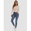 imageATHMILE Womens Long Sleeve Crewneck Ribbed Tops Fall Fitted Stretch Casual Basic T Shirts 2025Apeach