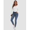 imageATHMILE Womens Long Sleeve Crewneck Ribbed Tops Fall Fitted Stretch Casual Basic T Shirts 2025Awhite