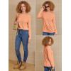 imageATHMILE Womens Long Sleeve Shirts Basic Tee Fall Trendy Spring Top Business Casual Beach Vacation Workout 2025 FashionLight Orange