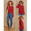 imageATHMILE Womens Long Sleeve Shirts Basic Tee Fall Trendy Spring Top Business Casual Beach Vacation Workout 2025 FashionRed