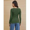 imageATHMILE Womens Long Sleeve Shirts Casual Fall Henley Top Button Down Blouses Basic Ribbed Knit T Shirts 2025Armygreen