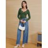 imageATHMILE Womens Long Sleeve Shirts Casual Fall Henley Top Button Down Blouses Basic Ribbed Knit T Shirts 2025Armygreen