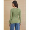 imageATHMILE Womens Long Sleeve Shirts Casual Fall Henley Top Button Down Blouses Basic Ribbed Knit T Shirts 2025Lightgreen