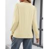 imageATHMILE Womens Long Sleeve Shirts Crew Neck Tops Pleated Business Casual Blouses with Smocked Cuffs Trendy TShirtsCream