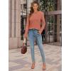 imageATHMILE Womens Long Sleeve Shirts Pleated Crew Neck Casual Fall Fashion Tops Loose Fit Lightweight Girls Outfits ClothesRust