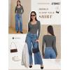 imageATHMILE Womens Long Sleeve Tops Fall Scoop Neck Ribbed Knit Shirts Slim Fitted Casual Basic Tee T Shirt for Women 2025Adark Gray