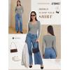 imageATHMILE Womens Long Sleeve Tops Fall Scoop Neck Ribbed Knit Shirts Slim Fitted Casual Basic Tee T Shirt for Women 2025Agrey