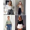 imageATHMILE Womens Long Sleeve Tops Fall Scoop Neck Ribbed Knit Shirts Slim Fitted Casual Basic Tee T Shirt for Women 2025Apink