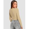 imageATHMILE Womens Long Sleeve Tops Fall Scoop Neck Ribbed Knit Shirts Slim Fitted Casual Basic Tee T Shirt for Women 2025Blight Beige