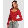 imageATHMILE Womens Long Sleeve Tops Fall Scoop Neck Ribbed Knit Shirts Slim Fitted Casual Basic Tee T Shirt for Women 2025Bred
