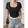 imageATHMILE Womens Long Sleeve Tops Fall Scoop Neck Ribbed Knit Shirts Slim Fitted Casual Basic Tee T Shirt for Women 2025Cblack