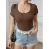 imageATHMILE Womens Long Sleeve Tops Fall Scoop Neck Ribbed Knit Shirts Slim Fitted Casual Basic Tee T Shirt for Women 2025Cbrown