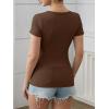 imageATHMILE Womens Long Sleeve Tops Fall Scoop Neck Ribbed Knit Shirts Slim Fitted Casual Basic Tee T Shirt for Women 2025Cbrown