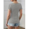 imageATHMILE Womens Long Sleeve Tops Fall Scoop Neck Ribbed Knit Shirts Slim Fitted Casual Basic Tee T Shirt for Women 2025Cheather Grey