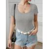 imageATHMILE Womens Long Sleeve Tops Fall Scoop Neck Ribbed Knit Shirts Slim Fitted Casual Basic Tee T Shirt for Women 2025Cheather Grey