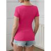 imageATHMILE Womens Long Sleeve Tops Fall Scoop Neck Ribbed Knit Shirts Slim Fitted Casual Basic Tee T Shirt for Women 2025Chot Pink