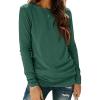 imageATHMILE Womens Long Sleeve Shirts Basic Tee Fall Trendy Spring Top Business Casual Beach Vacation Workout 2025 FashionDark Green