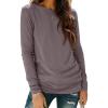 imageATHMILE Womens Long Sleeve Shirts Basic Tee Fall Trendy Spring Top Business Casual Beach Vacation Workout 2025 FashionGray Purple