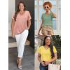 imageATHMILE T Shirts Short Sleeve V Neck Tees for Women Fashion Tops Trendy Lightweight Casual Summer Outfits Clothes 2025 BeachAqua