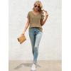 imageATHMILE T Shirts Short Sleeve V Neck Tees for Women Fashion Tops Trendy Lightweight Casual Summer Outfits Clothes 2025 BeachCoffee