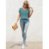 imageATHMILE T Shirts Short Sleeve V Neck Tees for Women Fashion Tops Trendy Lightweight Casual Summer Outfits Clothes 2025 BeachDarkblue