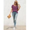 imageATHMILE T Shirts Short Sleeve V Neck Tees for Women Fashion Tops Trendy Lightweight Casual Summer Outfits Clothes 2025 BeachPurple