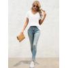 imageATHMILE T Shirts Short Sleeve V Neck Tees for Women Fashion Tops Trendy Lightweight Casual Summer Outfits Clothes 2025 BeachWhite