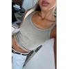 imageATHMILE Women Tank Top Sleeveless Scoop Neck Form Fitting Ribbed Knit Basic Cami Shirts1 Short Length Grey