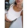 imageATHMILE Women Tank Top Sleeveless Scoop Neck Form Fitting Ribbed Knit Basic Cami Shirts1 Short Length White