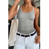 imageATHMILE Women Tank Top Sleeveless Scoop Neck Form Fitting Ribbed Knit Basic Cami Shirts2 Full Length Grey