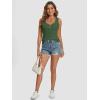 imageATHMILE Women Tank Tops Summer Casual Ribbed Sleeveless Basic Cami Top Slim Henley Button Down Blouses BeachArmygreen