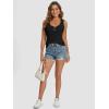 imageATHMILE Women Tank Tops Summer Casual Ribbed Sleeveless Basic Cami Top Slim Henley Button Down Blouses BeachBlack