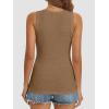 imageATHMILE Women Tank Tops Summer Casual Ribbed Sleeveless Basic Cami Top Slim Henley Button Down Blouses BeachCoffeegrey