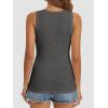 imageATHMILE Women Tank Tops Summer Casual Ribbed Sleeveless Basic Cami Top Slim Henley Button Down Blouses BeachDarkgrey