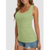 imageATHMILE Women Tank Tops Summer Casual Ribbed Sleeveless Basic Cami Top Slim Henley Button Down Blouses BeachGrass