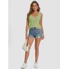 imageATHMILE Women Tank Tops Summer Casual Ribbed Sleeveless Basic Cami Top Slim Henley Button Down Blouses BeachGrass