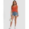 imageATHMILE Women Tank Tops Summer Casual Ribbed Sleeveless Basic Cami Top Slim Henley Button Down Blouses BeachOrange