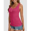 imageATHMILE Women Tank Tops Summer Casual Ribbed Sleeveless Basic Cami Top Slim Henley Button Down Blouses BeachRosepink