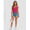 imageATHMILE Women Tank Tops Summer Casual Ribbed Sleeveless Basic Cami Top Slim Henley Button Down Blouses BeachRosepink