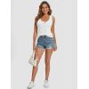 imageATHMILE Women Tank Tops Summer Casual Ribbed Sleeveless Basic Cami Top Slim Henley Button Down Blouses BeachWhite