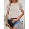 imageATHMILE Womens Blouses Business Date Outfits Spring Summer Fall Work Tops Fashion Lace Short Sleeve Casual Shirts 2025Beige
