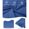 imageATHMILE Womens Blouses Business Date Outfits Spring Summer Fall Work Tops Fashion Lace Short Sleeve Casual Shirts 2025Blue