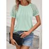 imageATHMILE Womens Blouses Business Date Outfits Spring Summer Fall Work Tops Fashion Lace Short Sleeve Casual Shirts 2025Mint Green