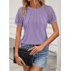 imageATHMILE Womens Blouses Business Date Outfits Spring Summer Fall Work Tops Fashion Lace Short Sleeve Casual Shirts 2025Purple