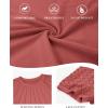 imageATHMILE Womens Blouses Business Date Outfits Spring Summer Fall Work Tops Fashion Lace Short Sleeve Casual Shirts 2025Rust