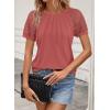 imageATHMILE Womens Blouses Business Date Outfits Spring Summer Fall Work Tops Fashion Lace Short Sleeve Casual Shirts 2025Rust
