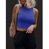 imageATHMILE Womens Double Lined Crop Tank Tops Casual Basic Shirts Sleeveless Workout Tops Cute Summer Clothes Teen GirlsBlue