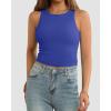 imageATHMILE Womens Double Lined Crop Tank Tops Casual Basic Shirts Sleeveless Workout Tops Cute Summer Clothes Teen GirlsBlue
