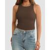 imageATHMILE Womens Double Lined Crop Tank Tops Casual Basic Shirts Sleeveless Workout Tops Cute Summer Clothes Teen GirlsBrown