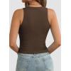 imageATHMILE Womens Double Lined Crop Tank Tops Casual Basic Shirts Sleeveless Workout Tops Cute Summer Clothes Teen GirlsBrown